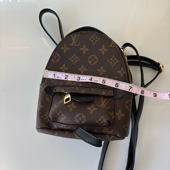 Faux LV Brown & Black Monogram Mini Backpack - Picture 7 of 9
